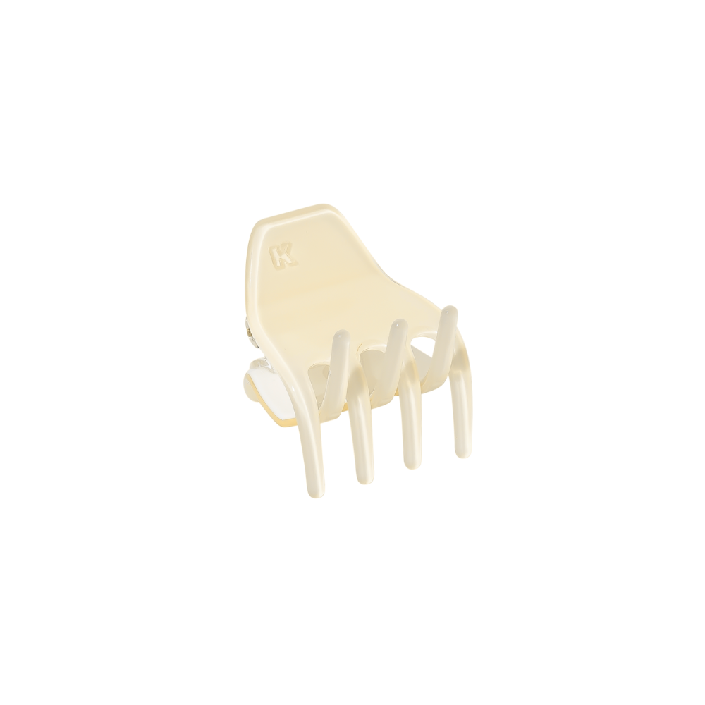 Mini Hair Claw Clip — Cream