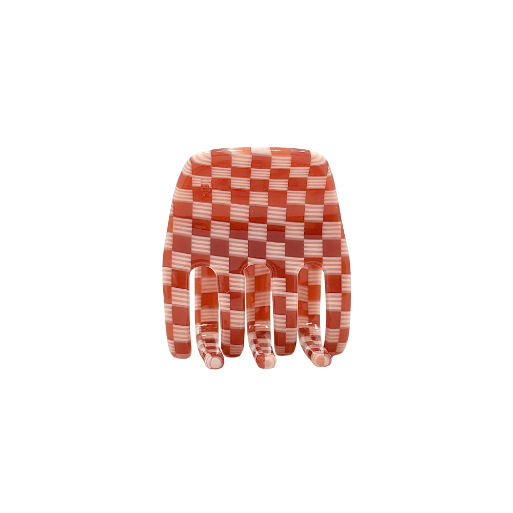 Small Hair Claw Clip — Maraschino Checker
