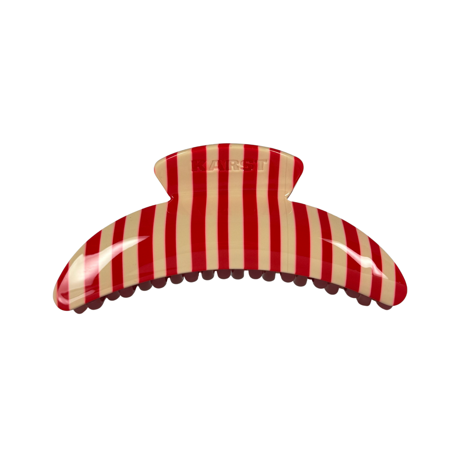 Slim Hair Claw Clip — Peppermint Stripe