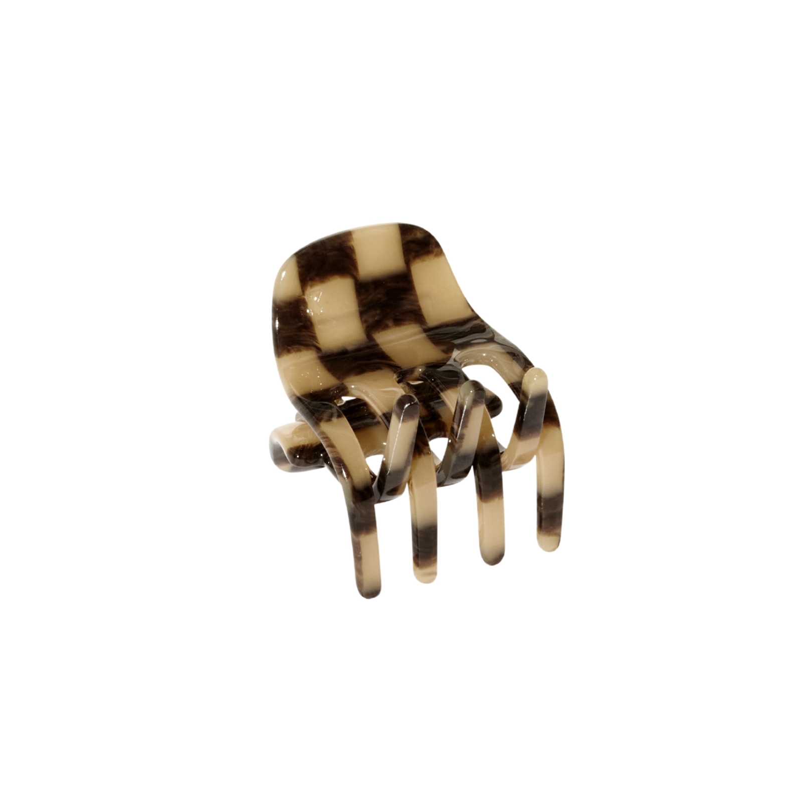 Small Hair Claw Clip — Faded Checker