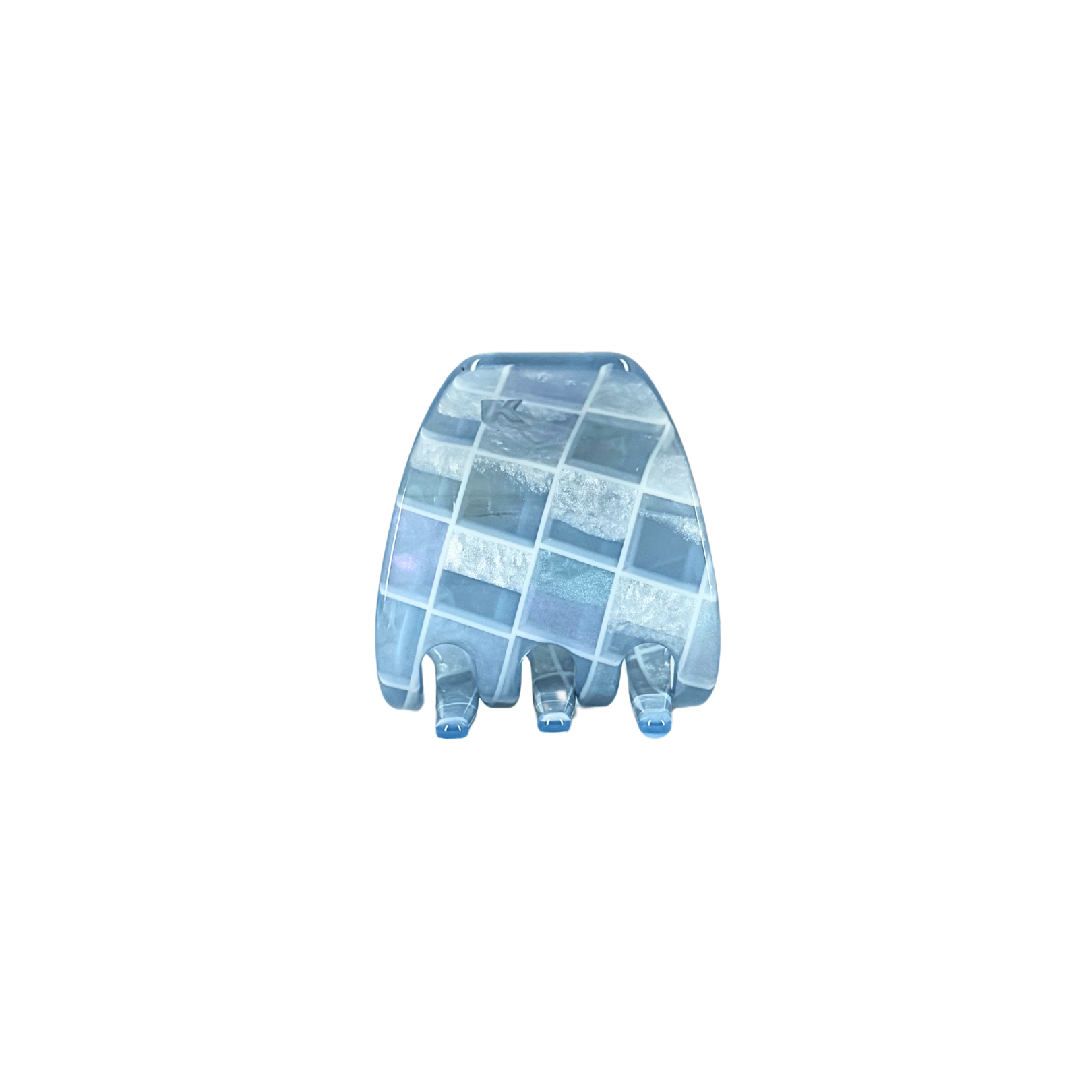 Mini Hair Claw Clip — Aquamarine Tile
