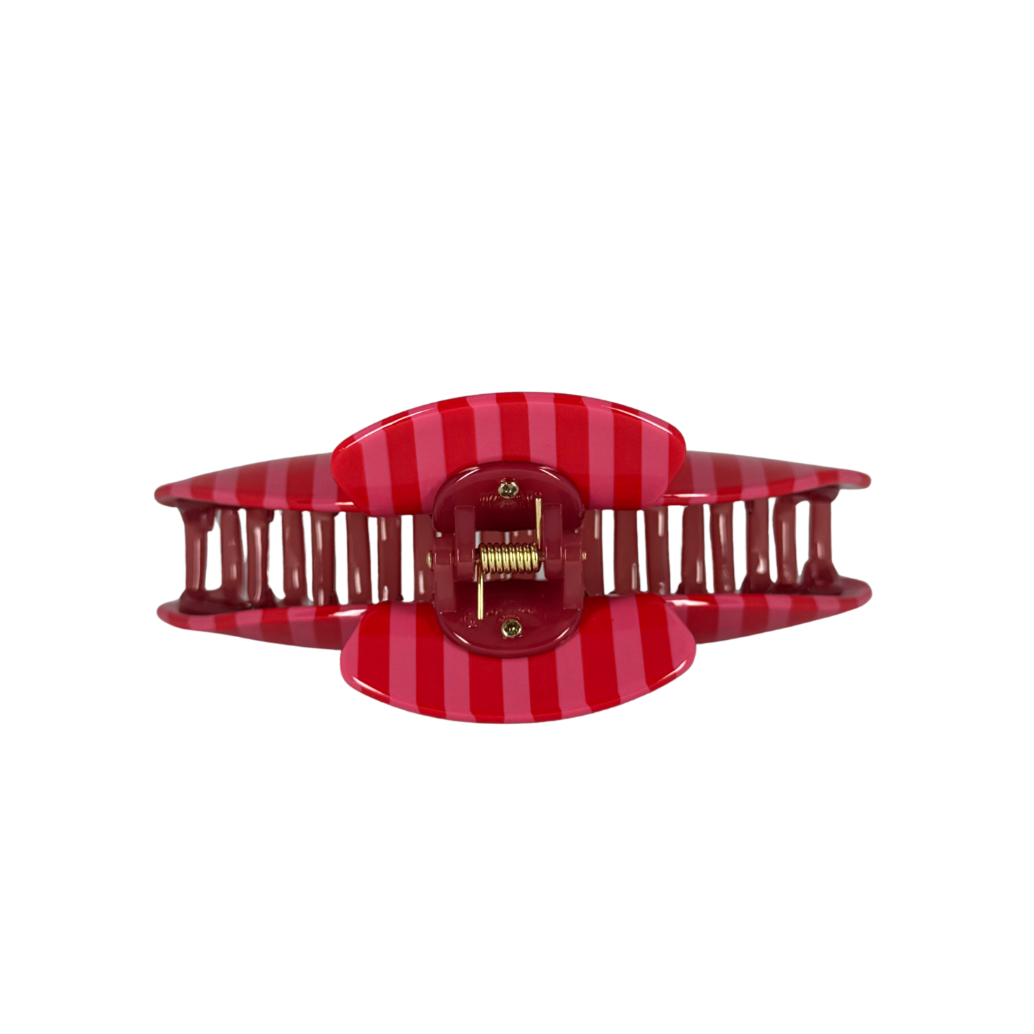 Slim Hair Claw Clip — Candy Cane Stripe