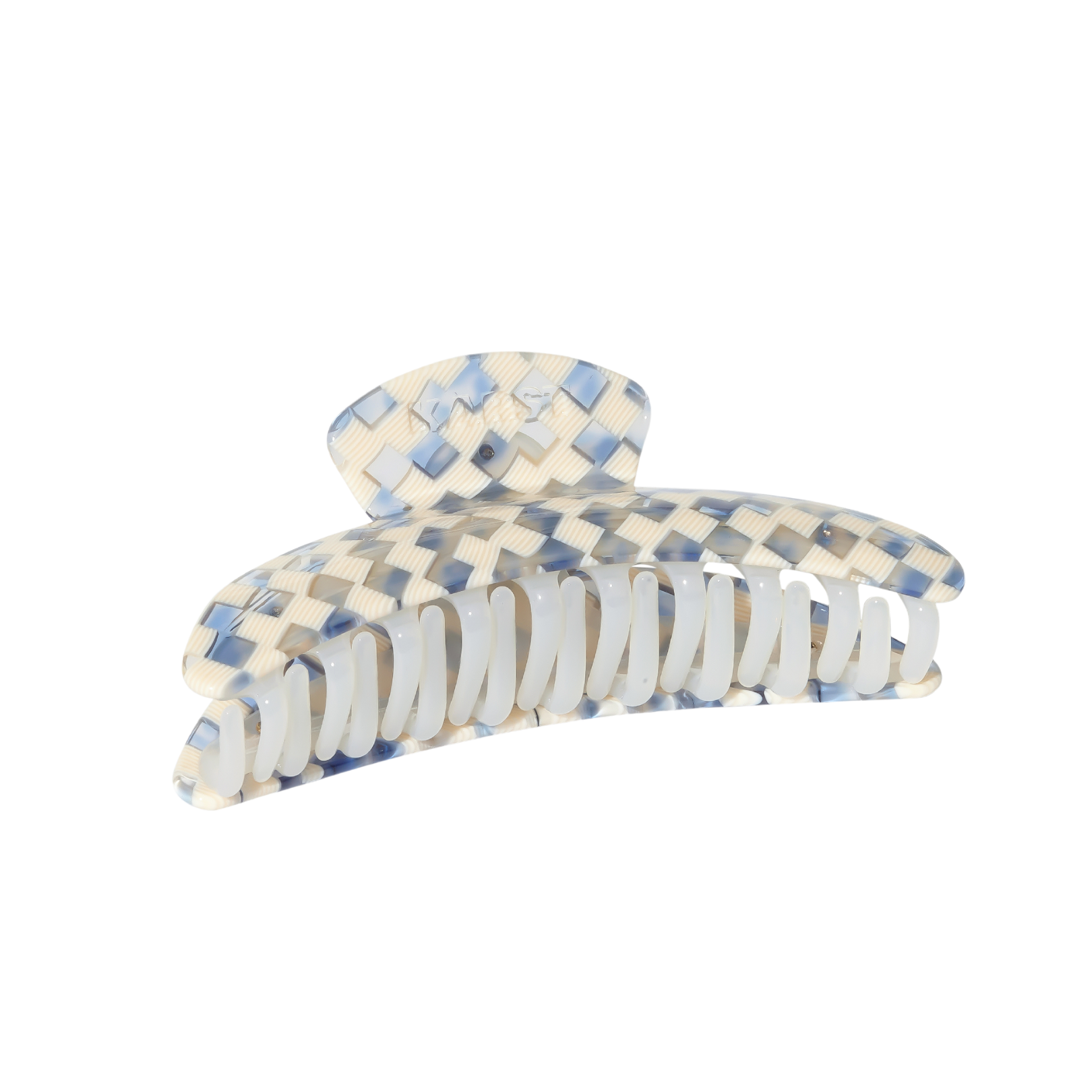 Slim Hair Claw Clip — Sky Checker
