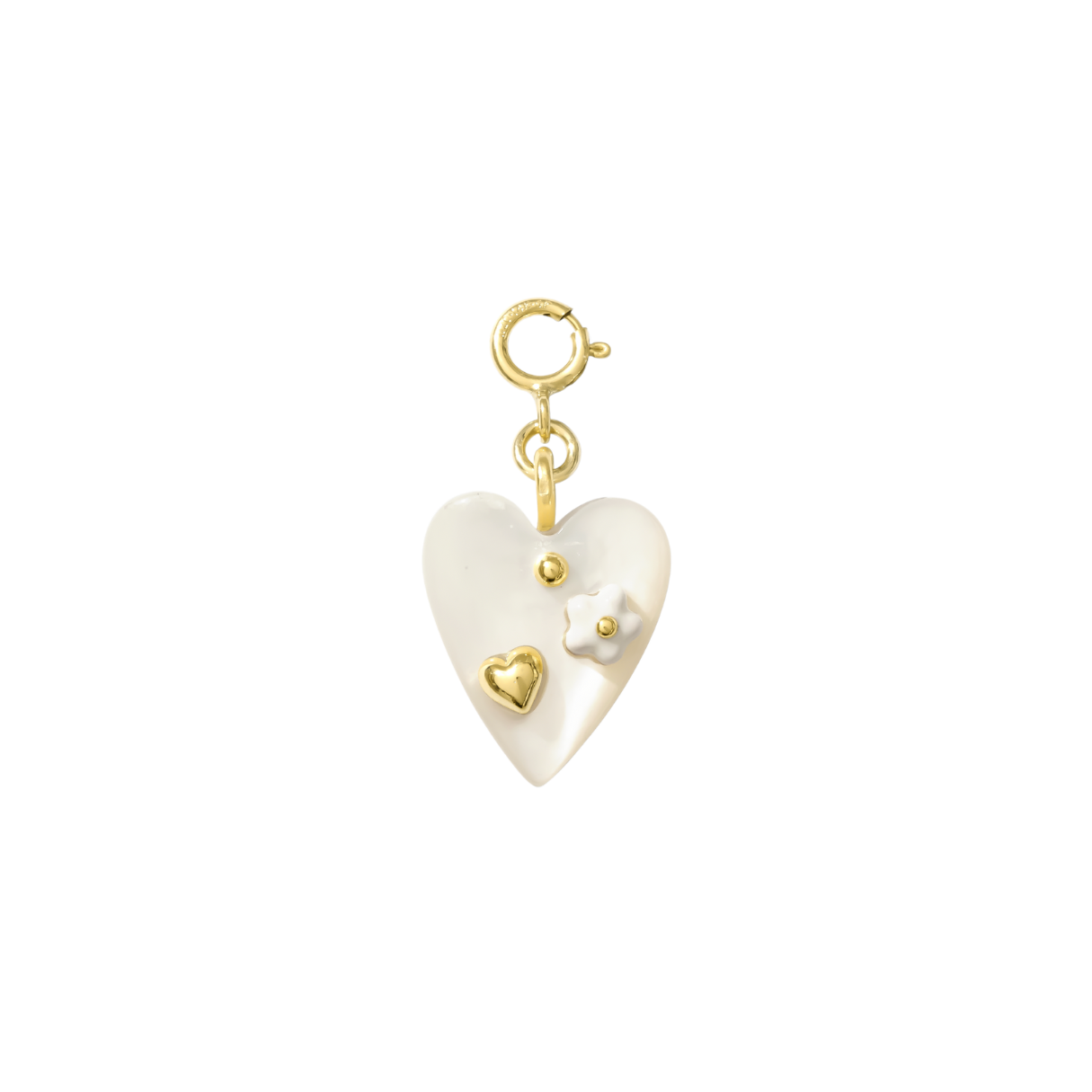 Hair Clip Charm — Blooming Heart (Cream)