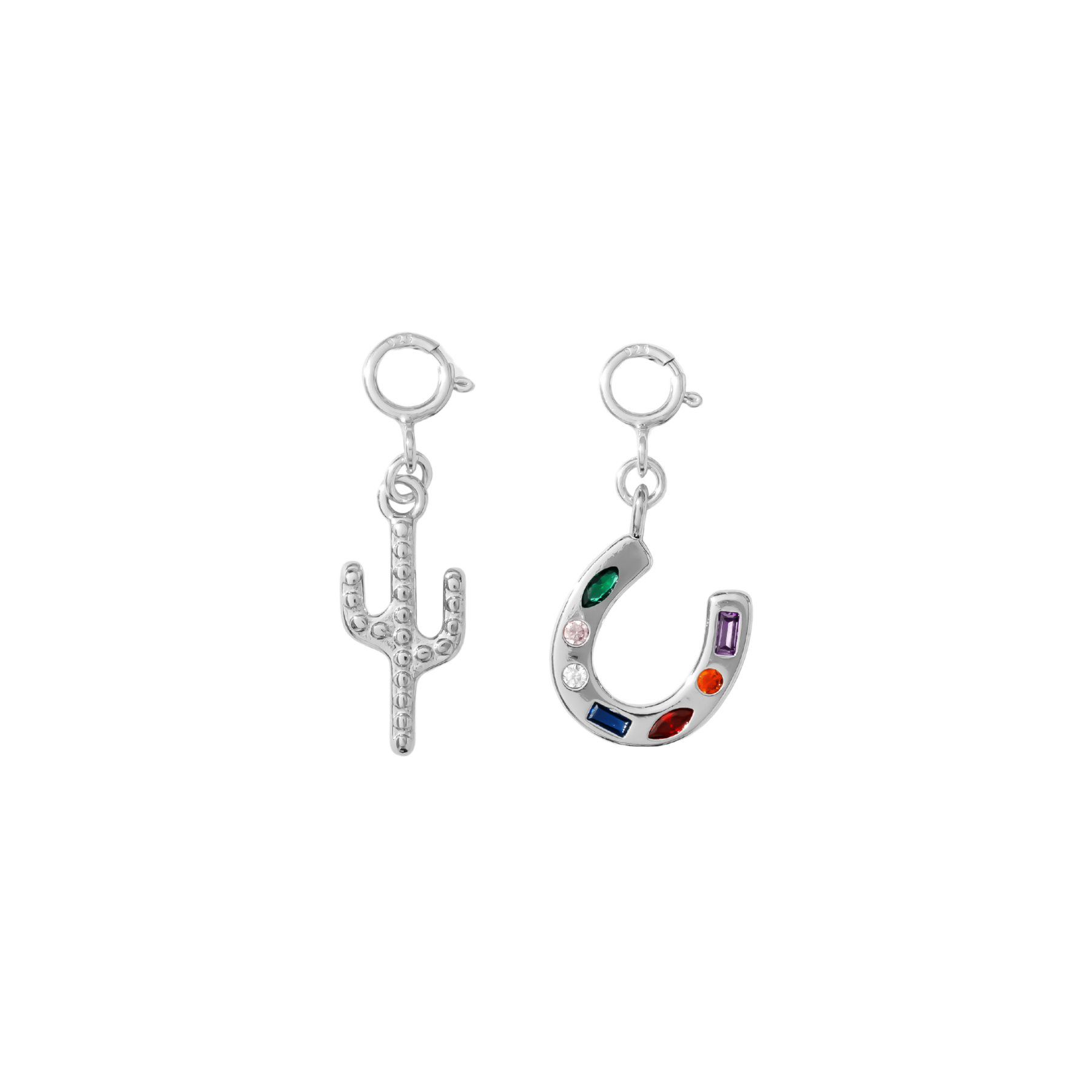 Hair Clip Charm Set — Cowgirl (Silver)