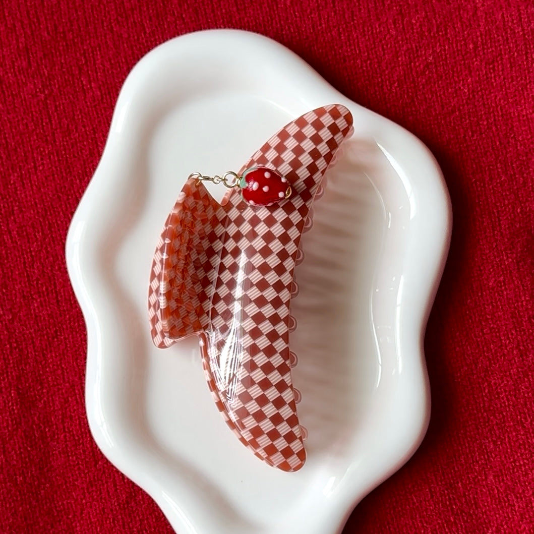 Hair Clip Charm — Red Strawberry