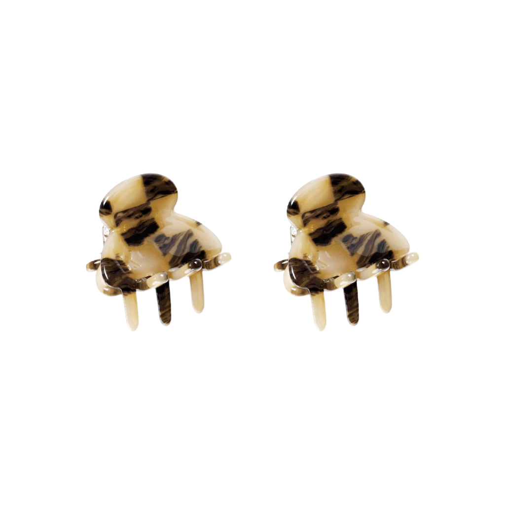 Baby Hair Claw Clip (Set of 2) — Faded Checker